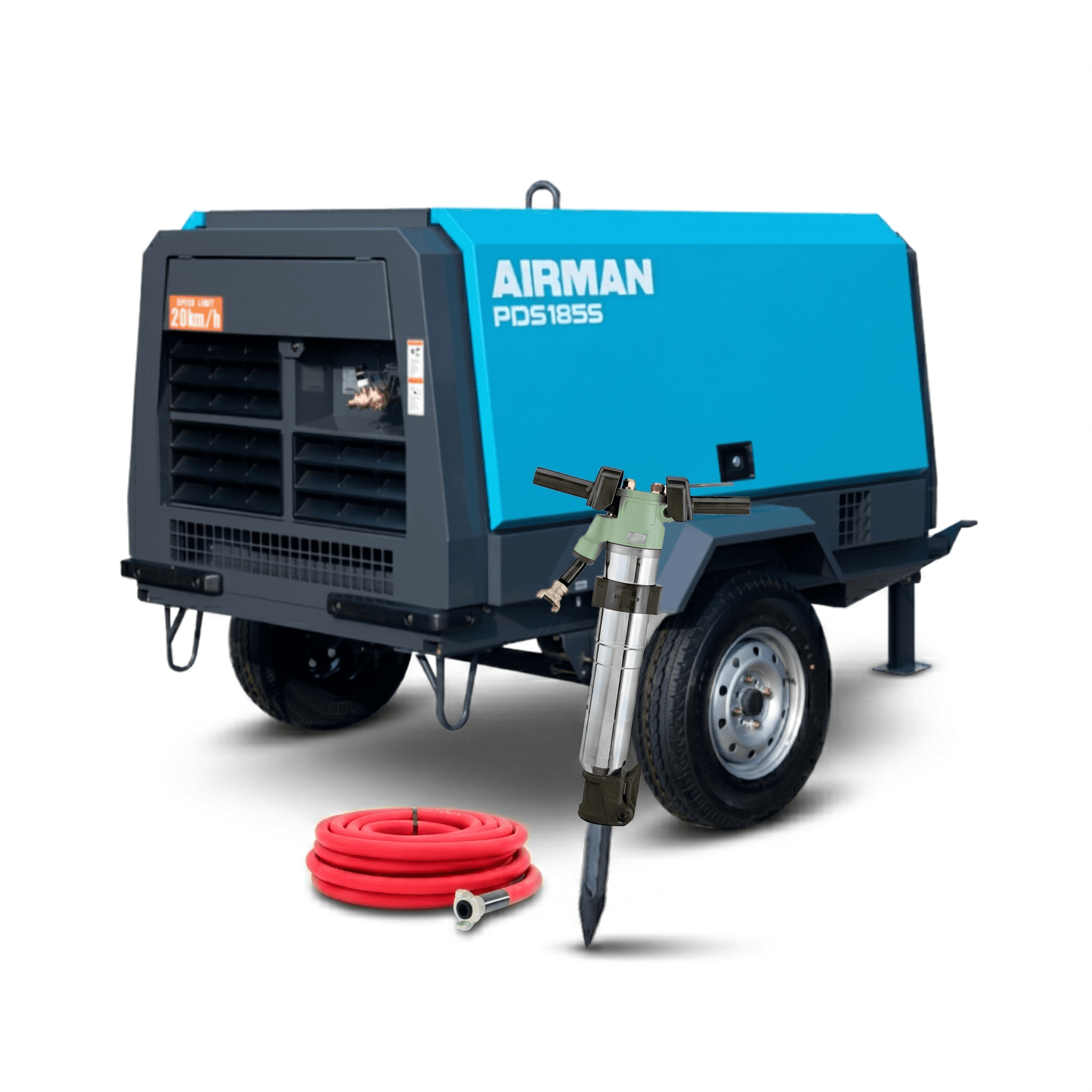 Compresor neumático 185CFM con martillos